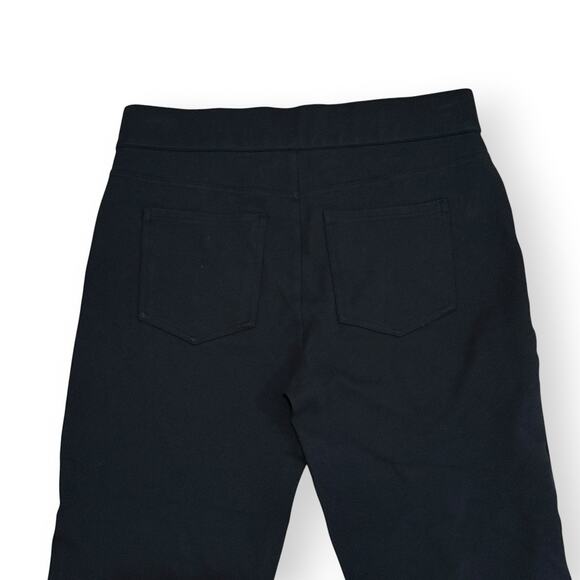 Spanx Black Cropped Flare Ponte High Rise Pants Large Petite Stretch Pull On - Picture 6 of 10